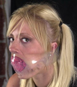 From old Insex&hellip; panties stuffed in her mouth and lots of clear tape.