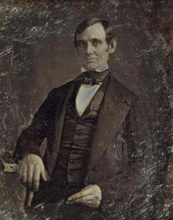 historicaltimes:  This daguerreotype is the earliest confirmed photographic image of Abraham Lincoln. It was reportedly made in 1846 by Nicholas H. Shepherd shortly after Lincoln was elected to the United States House of Representatives.  . via reddit