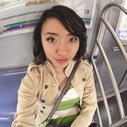 stellachuuuuu:  Trying out my new fisheye lens attachment for my phone. Not sure if I like it or not. What do you guys think? #iPhone6 #fisheye #lens #selfie #lotd #commute #subway #nyc #astoria #ntrain