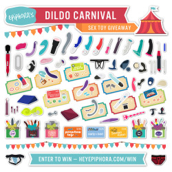 heyepiphora:  Dildo carnival: a HUGE sex toy giveaway!Step right up: I’m throwing a DILDO CARNIVAL!   🎪    Forget lousy stuffed animal prizes; this huge giveaway is the biggest of the year, featuring over 60 sex toys plus all kinds of fun attractions.I’m