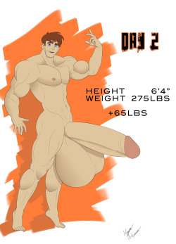Itâ€™s Day 2! David&rsquo;s grown quite a bit! Getting a pretty meaty package going on, and his muscles are coming in nice as well. The drive is now closed. Thank you everyone for contributing!