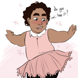 narootos:  breaking news: loving adoptive moms garnet, amethyst and pearl take steven skirt shopping + think he is Extremely Adorable 