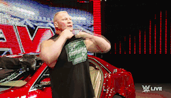 hotwrestlingmen:  Brock Lesnar destroys J&amp;J Security’s CadillacWWE Raw (July 6th, 2015)  