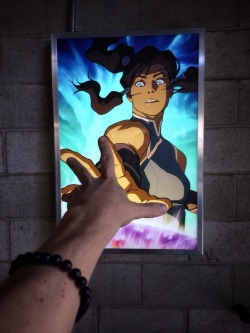 korralegend:  You can feel the energy.  bryankonietzko:  I showed up at work last weekend to find this back-lit movie poster thing had been installed in the parking garage.