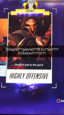 orenjimaru:  hanzoshimadaddy:  Can someone help me fix this glitch :((((  Straight Gabriel Reyes is Highly Offensive indeed  I am offended 