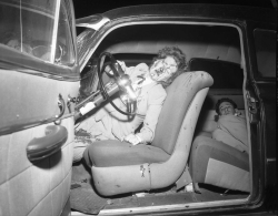  Automobile accident scene photograph. 1940s. California. 