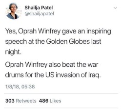 jeniphyer:  jamaicanblackcastoroil:  erikkillmongerdontpullout:  blackgiornogiovanna:  Lmbooo this is exactly why I don’t want Oprah or any Black woman running for President because she ain’t even do anything yet unlike Dumpster Truck and Obama and