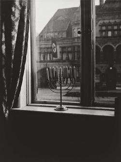 butroseismyname:  A Jewish menorah defies the Nazi swastika 1931