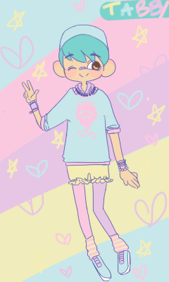 ghost-faery:  First time in a long time that I take a tablet pen in my hands. Lately I’ve been obsessed with Fairy Kei and I found this absolutely amazing boy called Tabby , 7 , I decided to draw all the fairy kei people I follow as a training /// I