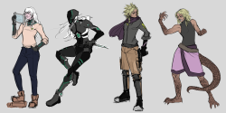 elastic-alligator:  sci-fi au where ryou is a captain, bakura is a space pirate, mariku is a random dude, and malik is a displaced alien lol i should be studying orz