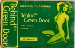 Sticker promoting the Beta version of Behind the Green Door (1972)