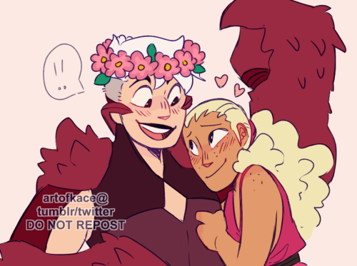 artofkace:    Perfuma listening to Scorpia talk bc she loves her but also bc she knows she’ll get to infodump about plants next   (for a kofi request!) 