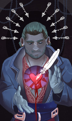 the-upper-shelf:  AYYY TAROT CARD! This is a commission for the lovely @onelesshero who wanted a Varric Tethras tarot we both want to romance him and it shows 