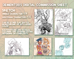 dement09: &gt;TRADITIONAL COMMISSIONS INFO&lt; If you can’t afford a commission but you still want to support me you can buy me a coffee at Ko-Fi.com ^^  As im rounding down the last two commissions of last week’s batch, slots are open for this upcomming