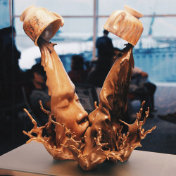 langste:  These “coffee kiss” sculptures are part of an ongoing series by Chinese artist Johnson Tsang. Started in 2002, the series is named after a local drink called Yuanyang, which is made using a mixture of three parts coffee and seven parts