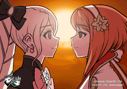 jadenkaiba: Elise: Yay! We are more than friends now~! Sakura: Yeah &lt;3 …M-more than friends!More Practice Animation for Fire Emblem Fates with Elise and Sakura. Sharing a very cute kiss.    ENJOY :) —————————————————————————————————-
