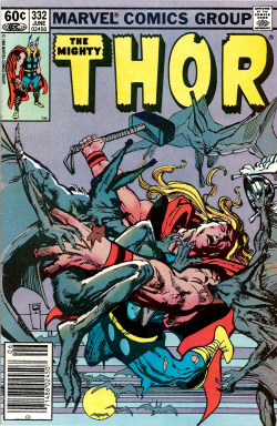 Cover art by Bill Sienkiewicz for Thor Vol.1, No. 332 (Marvel Comics, 1983). From Oxfam in Nottingham.