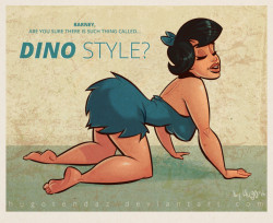 hugotendazillustrations:    Got this idea the other day, maybe it is already done, but here’s my take on that After Betty Rubble from The Flintstones, Wilma is on the way also Made in Manga Studio. http://hugotendaz.deviantart.com http://hugotendaz.newgro