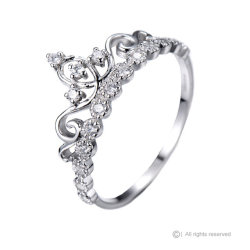 ringscollection:  Dainty 925 Sterling Silver Crown Ring / Princess Ring - AZDBR5456-DN:  NOW IN STOCK! This dainty beautiful sterling silver ring resembles the woman who wears it. It is covered in 17 cubic zirconias, giving it a http://goo.gl/FVPIzO