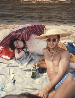 tomakeyounervous:BRUCE WEBER AND PHILIPPE MARCADE ON THE BEACH | TRURO | MA | 1975 | COURTESY OF NAN GOLDIN AND MATTHEW MARKS GALLERY 