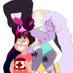 crystal-hens:  Ok so I said I’d post a pearlmethyst but it turned into a pic with all 4 ok yeah it’s a day late and suuuppperrr duupperrr rushed, but I’m currently swarmed with having to learn the entire semester that I missed so yeah I am very