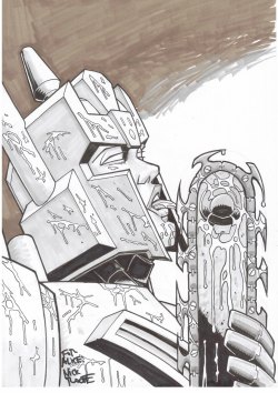 mrbutts:  fabulips:  londonprophecy:  firelight451:  &ldquo;I realized too late that in B&amp;W it didn’t look like blood&rdquo; - Nick Roche UMH SO. THIS IS MY OVERLORD COMMISSION FROM NICK ROCHE. I asked him for “Overlord licking the top of a bloody