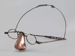A silver prosthetic nose from the mid-19th century. Syphilis caused the destruction of the nose, which gave rise to 18th-century &lsquo;No-nose clubs&rsquo;. This one was worn by a woman who had lost hers to the disease