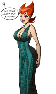 chillguydraws: Spectra’s Night Out Commission @ironbloodaika featuring Penelope Spectra from Danny Phantom sporting a dress worn by everyone favorite sexy voice actress, Tara Strong.   ________________________________________________Support my Patreon