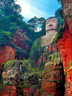 The Giant Buddha in Leshan, the tallest pre-modern statue in the world.