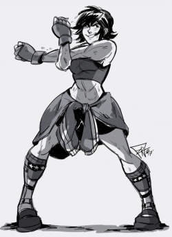 z0mbiraptor: I was inspired @efem-art of her awesome Unknown fanart on tweet! (X) So I drew my favorite Tekken character Asuka Kazama again working out! 
