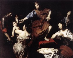 Valentin de Boulogne (Coulommiers c. 1490 - Roma 1632), The Judgement of Solomon, c. 1620; oil on canvas, 174 cm x 213 cm; Galleria Nazionale d'Arte Antica, Roma
