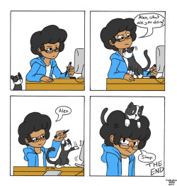 I made a comic about me and my stupid cat who I love. This is based on a true story. 