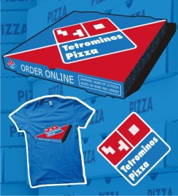 byway:  My ‘Tetrominos Pizza’ T-shirt design is now up for voting over at OtherTees.com!   This would be the only way a friend&rsquo;s wife would eat this brand of pizza. She loves Tetris &ldquo;dunno why &lsquo;cause I hate it&rdquo; and she&rsquo;s
