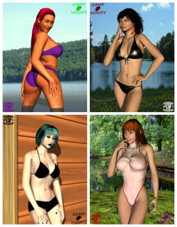 dacommissioner2k15:  Camp W.O.O.D.Y  Summer Set 2 by DaCommissioner ———————————————-  This is set no.2 of the Camp W.O.O.D.Y. Summer Series.  Just like before we have 4 Pin Up 3D picsdone by: ImfamousE:CW logo on each of
