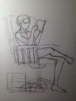  Original sketch of Levi&rsquo;s August FRaU cover  Posted by Isayama on his latest blog entry.
