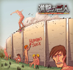 tentacletherapissed:  ericcolossal:  Attack on Teen Titan  how is tat titan back there peeing he doesnt even have a dangle 