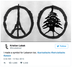 micdotcom:  A Scottish designer wants to remind everyone that victims of the Paris attack aren’t the only recent victims of terrorism.  Kristian Labak wrote &quot;I made this for people of a similarly timed tragedy to not feel forsaken. Unfortunately