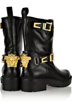 billidollarbaby:  Versace Black Leather Medusa Biker Boots Read more over at: http://billidollarbaby.com/versace-black-leather-medusa-biker-boots/ 