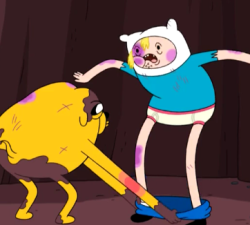 From the Adventure Time episode Who Would Win where Jake and Finn get into a stupid fight and they both end up fighting dirty, and Jake pantses Finn