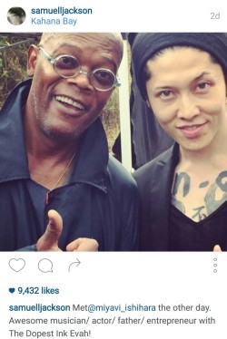 soggywarmpockets:We live in a world where Miyavi and Samuel L Jackson have hung out. Just think about that.