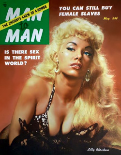 Lilly “The Cat Girl”  Christine graces the May ‘54 cover of ‘MAN to MAN’ magazine..