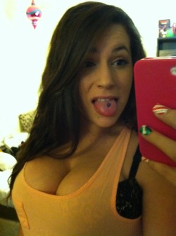 My little sister is such a dumb slut. I asked to use her phone to use the internet and she didn&rsquo;t even ask why I didn&rsquo;t use my phone or computer. Now I have dozens of these stupid pics that show off her incredible rack. I&rsquo;m going to