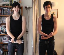 fuckb0ys-in-w0nderland:girlyplugs:jammi-dodger:jammi-dodger:jammi-dodger:Muscle difference between pre-t and 1 year on TThought I’d add an updated version, I’m now around 3 years on TI don’t show any of my transition comparisons to my parents, but