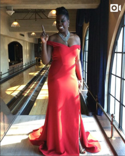 instagram:  First Look: Leslie Jones’ Gorgeous Gown for the Ghostbusters’ Premiere  To see more of Leslie Jones’ photos, check out @lesdogggg on Instagram.  Leslie Jones (@lesdogggg) was not going to be played at the biggest movie premiere of her
