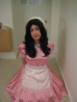 sissyprincessjennifer:  Reblog if you are a prissy sissy faggot, who wants to be exposed to all your male friends so they can fuck your stupid faggot mouth and make fun of you for wearing frilly satin dresses and taking their cum!