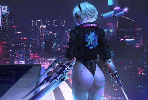 someemochick: NieR: Automata x Cyberpunk 2077  