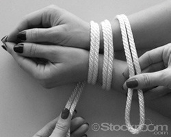 dare-master:  How To Tie A Double Rope Cuff With Ring   This easy rope bondage tutorial will allow you to attach wrists or ankles to each other as well as any piece of furniture your heart desires: Step 1: Place both arms or legs parallel to each other