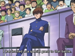 moonmolt:  duel monsters is kaiba’s favourite thing in the whole fucking world and he gets specially invited by pegasus the creator of duel monsters for special front row seats at this big duel and he looks like the unhappiest person in the world 