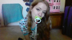 littlelolikat:  Pirate onesie from ABDLMarketplace! and a new green paci! 