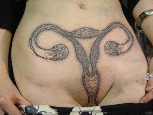 Baby tattoo on pussy